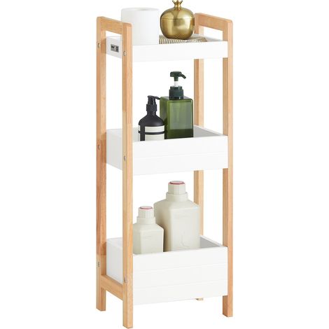 Estantería de Baño con 3 Niveles de Bandejas,Estantería Tipo Escalera,H74 cm FRG226-WN SoBuy ES