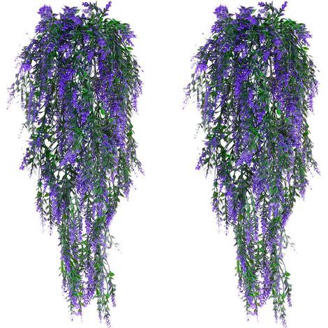 Lot de 2 plantes artificielles suspendues - Plantes artificielles à suspendre - En plastique - 77 cm - Pour jardin, fête (1/5)