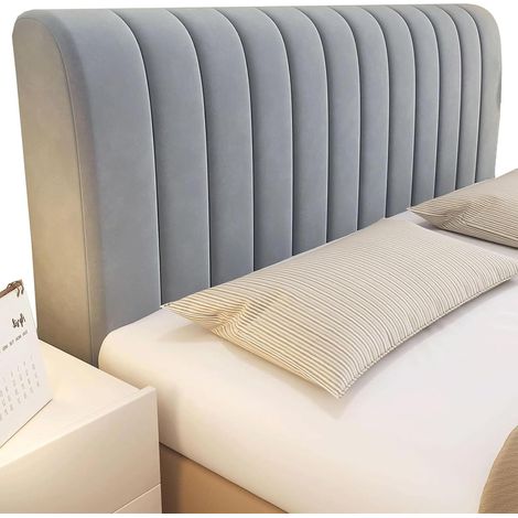 Housse Tête De Lit Universelle Housses De Tête De Lit Extensible Housse De Protection Anti-poussière Rembourrée Lavable pour Tête De Lit Décoration Chambre (Color : Gris, Size : 150cm (1/5)