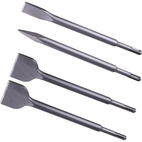 Jeu de ciseaux à marteau rotatif, longueur totale de 250 mm, tige SDS Plus, 4 pièces, ciseau large de 50 mm, ciseau pointu de 20 mm (1/5)
