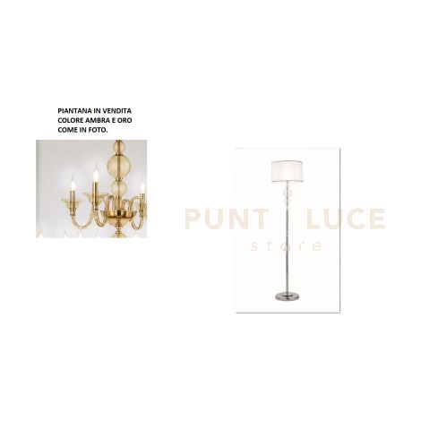 PIANTANA TEBE AMBRA E ORO 1 LUCE ATTACCO E27 D.40CM