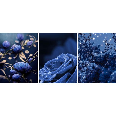 Poster da parete per il soggiorno Decorazione della stanza Navy Blue Rose 3x 30x40 (1/5)