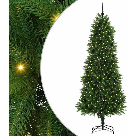 Sapin de Noël,Arbre de Noël avec 300 LED avec support Vert 240 cm PE CFW43608 (1/5)