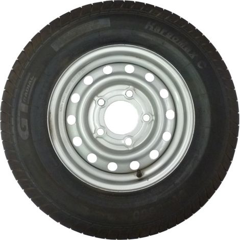 Maxter – Roue de remorque 185X14C – Charge maximale 850 kg – Entraxe 140 mm – Déport de jante 20 mm – Vitesse maximale 140 km/h - 5TR140