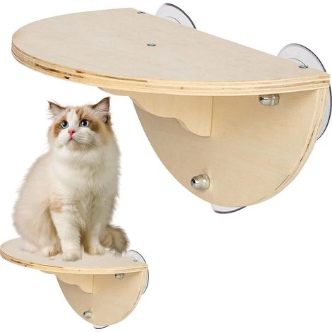 1 - Hamac Pour Chat - Siège De Fenêtre - Support Mural Avec Ventouses - Repos Et Observation Sûr Jusqu&39à 20 Kg - Intérieur - Gris - 60x40cm (1/5)