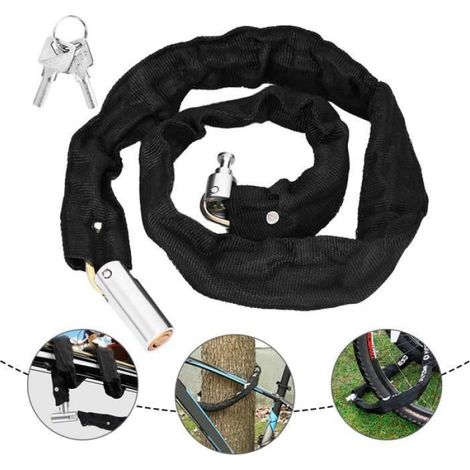 123 CM Antivol Velo,Chaîne Antivol Cadenas pour vélo moto,en acier (1/4)