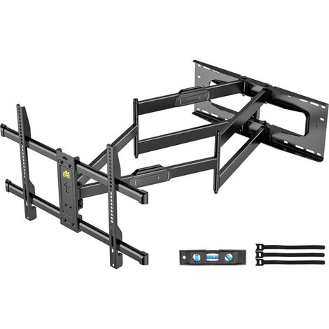 Support mural TV 109cm bras long inclinable pivotant 50-90 pouces jusqu'à 75kg VESA 600x400 (1/5)
