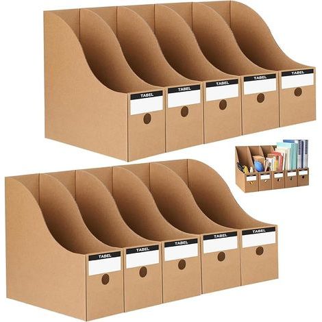 10 Pièces Porte Revues avec 10 Étiquettes, Boîte Rangement Papier A4, Range Archivage Documents pour Bureau, Organisateur Carton pour Papeterie, Magazines, Livres, Fichier, Classeur Stockage (1/5)