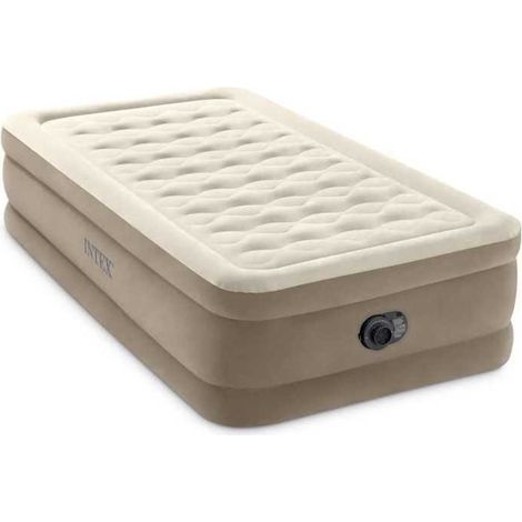 Cama hinchable individual INTEX Ultra Plush 64426ND con bomba integrada, beige