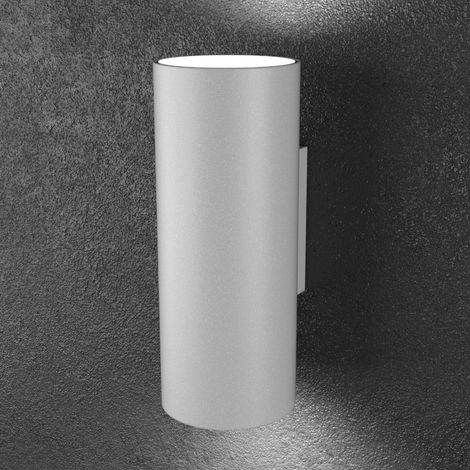 Applique moderno top light shape 1143 ag gx53 led metallo lampada parete, finitura metallo grigio