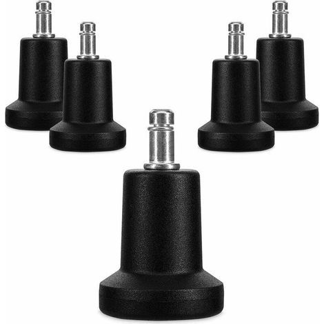 Cloches pour chaise de bureau,Lot 5 embouts remplacement roulettes de chaise 10/22 mm,Pied de siège fixe et silencieux pour sol dur-Karteo (1/5)
