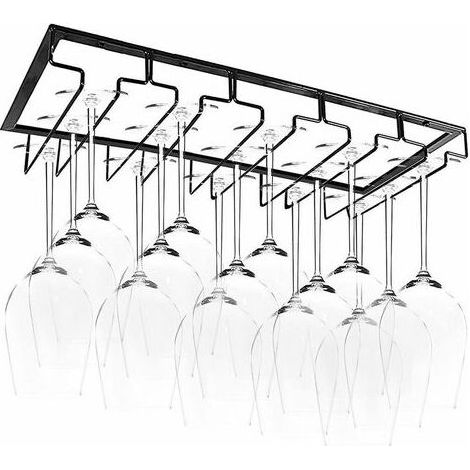 LOST Hanging Glass Rack - Wine Glass Rack with 5 Rails for 10-15 Glasses, 50 x 22.5 x 5.5 cm (1/5)