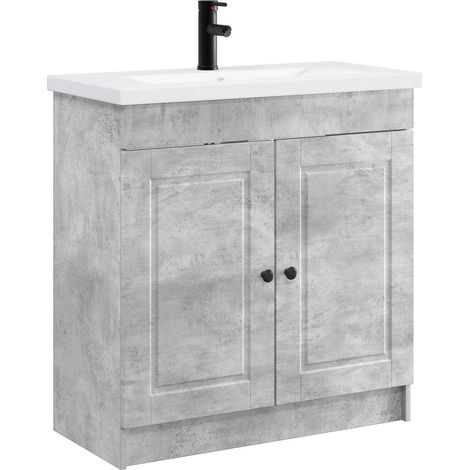 Bathroom Furniture Set Concrete Grey 56 x 37.5 x 81 cm vidaXL (1/5)