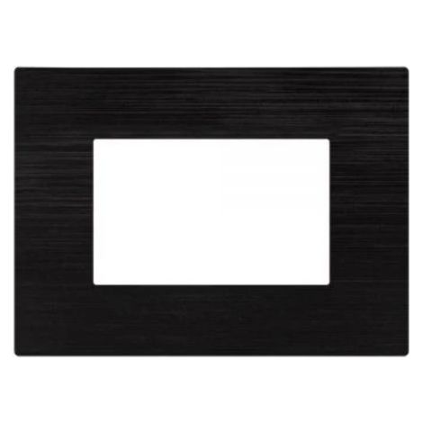 Mapam placca tecnopolimero spazzolato nera 3 posti compatibile Matix - JOY-P5003SP-NE