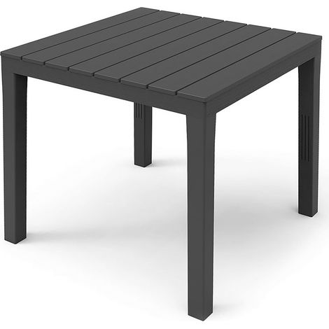 Kunststoff Gartentisch quadratisch anthrazit - 78 x 78 cm - Campingtisch Balkon Terrasse Tisch