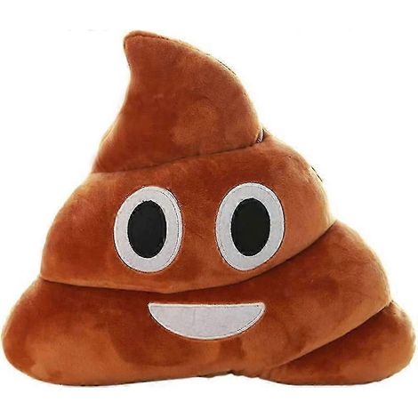 Coussin en peluche en coton avec émoticônes et motif caca Coussin amusant extra doux et moelleux (1/5)