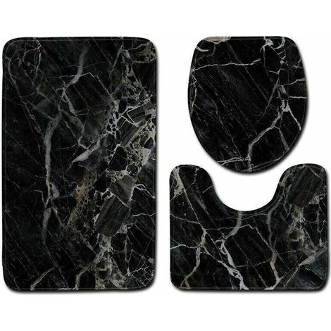 3PC salle de Bains Set de Tapis Contour Tapis de travailler avec une tablette de salle de Bains (1/2)