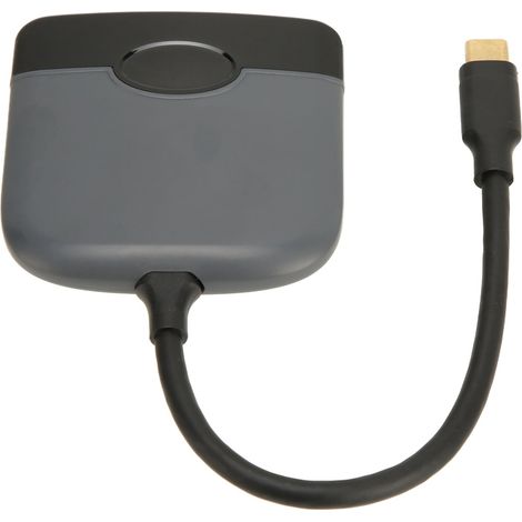 Dispositif de duplication d'écran 3-en-1 Type-C vers HDMI pour téléphones portables, Switch et Nintendo station d'accueil portable en noir et gris. (1/5)