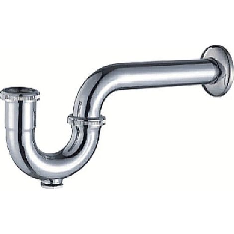 TrAdE Shop Traesio - Scarico Sifone A S Con Tappo Ispezionabile Per Bidet Curvo Cromato 1" 1/4 -