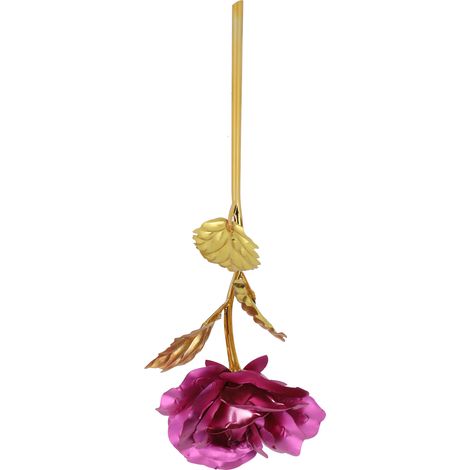 Rose en feuille d'or, cadeau lumineux pour la Saint-Valentin, symbole d'amour éternel, pour les petites amies, les épouses, décoration de mariage, rose (1/5)