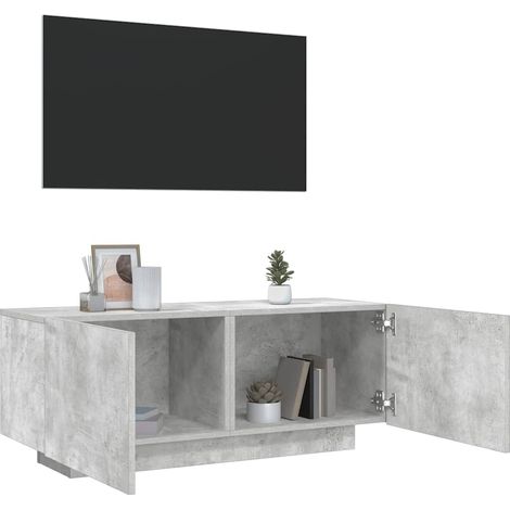 vidaXL Mueble para TV contrachapada gris hormigón 100x35x40 cm (1/5)