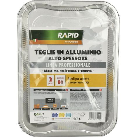 TEGLIA ALTA IN ALLUMINIO DA 8 PORZIONI IN SET DA 2 PEZZI