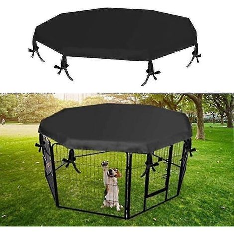 Housse pour parc à chiens 8 panneaux en Oxford 420D imperméable et protection UV, enclos octogonal pour animaux de compagnie, usage intérieur et extérieur. (1/5)