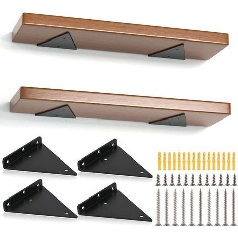 Lot de 4 Support Etagere Triangle, 23CM Supports D'étagère Flottant en Fer, Support Étagère Mural en Métal Pour Étagères Ouvertes de Bricolage (1/4)