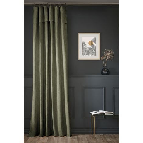 Rideau Ajustable Sixtine Thym - 140 x 270 cm - Coton Flammé 8 Anneaux Pince (1/5)