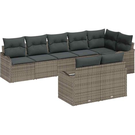 Maison Exclusive - Gartensofa-set Grau Poly-Rattan