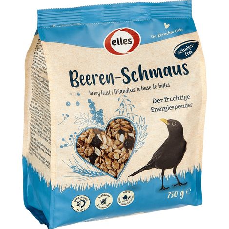 Stroetmann – Elles Beeren-Schmaus – Nourriture pour oiseaux sauvages aux baies, sans coques, 750 g (1/2)