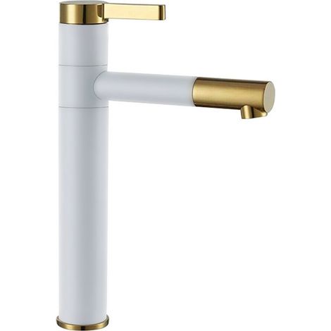 Grifo para lavabo alto Smart White Gold, color blanco/dorado (1/5)