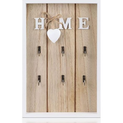Wooden Key Box 30 × 20 × 2.8 cm White (1/5)