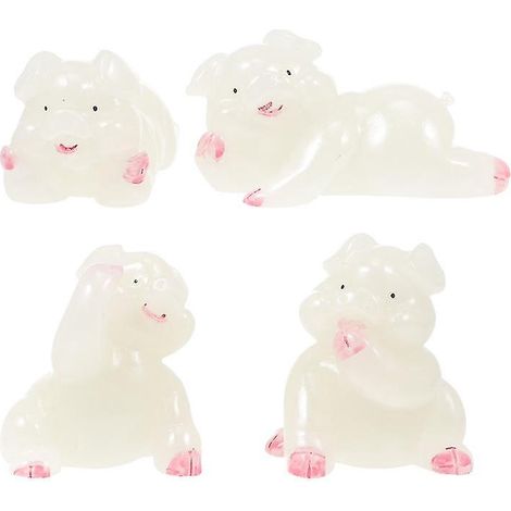 4-teiliges Modell eines Schweins aus Kunstharz