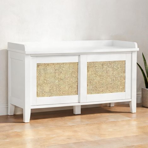 Console blanco en mDF Ratán 80 x 35 x 45 cm (1/5)