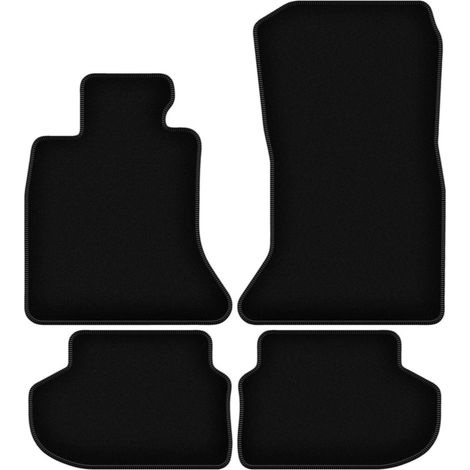 Alfombrillas de terciopelo negro BASIC para BMW 5 F10 FL sedán (2013-2017) (1/5)