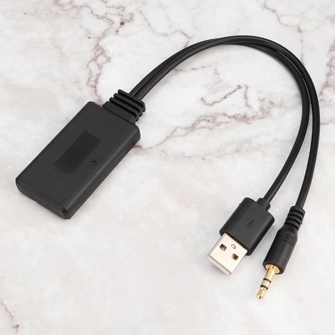 Adaptateur AUX IN 12 broches avec prise USB 3,5 mm, compatible Bluetooth, pour BMW E90, E91, E92 et E93. (1/4)