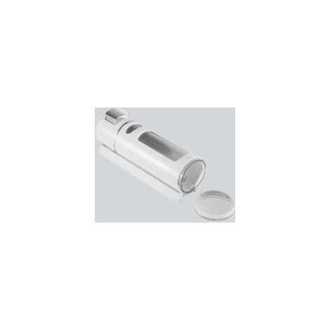 Dispenser di sapone a parete da 400 ml - Dispenser manuale di shampoo e gel doccia per bagno e cucina - Contenitore per lozioni - Pratico ed elegante (involucro bianco, pulsante - Crezuo)