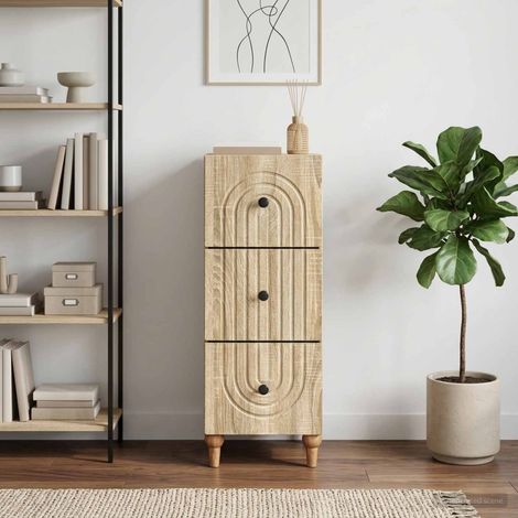 vidaXL Armoire à tiroirs 33 x 34,5 x 90 cm Bois d'ingénierie (1/5)