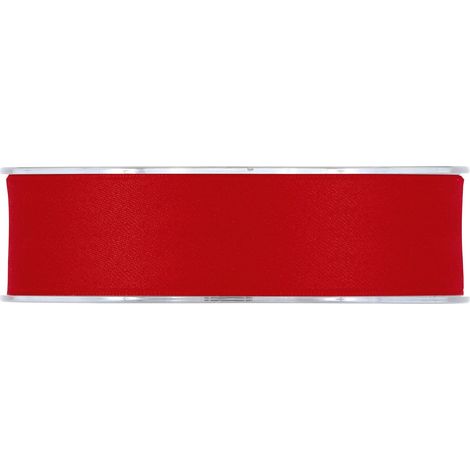 Piovaccari Nastro Matt Doppio Satin 25 Mm 15 Mt Rosso Scuro