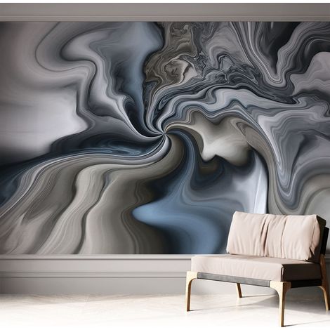 Papier peint adhésif décoratif avec colle pour salon chambre et bureau Installation rapide Nuages tourbillonnants 312x219 cm (1/5)