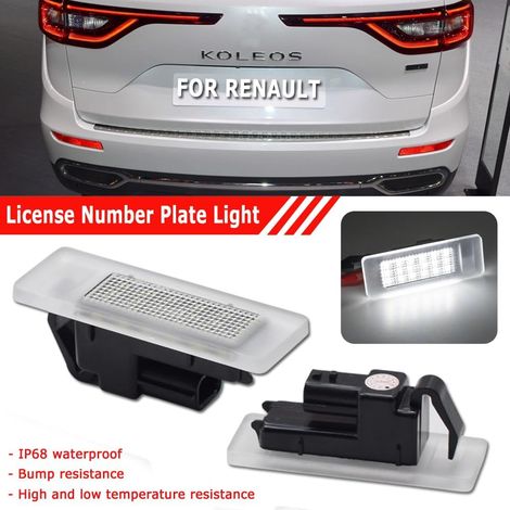 Kit illuminazione targa posteriore a LED (set da 2), adatto ai modelli Renault Mégane IV, Scénic IV, Twingo, Kangoo, Koleos MK2, Clio IV, Logan, Sandero e Dacia Duster. (1/4)