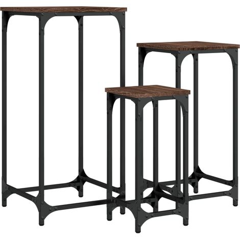 Maison Exclusive - Mesas auxiliares apilables 3 uds madera ingeni