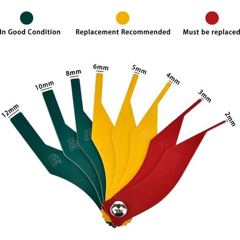Outil de mesure d'épaisseur de plaquettes de frein 8 en 1 MoreChooce (métrique) pour camions et voitures. (1/4)