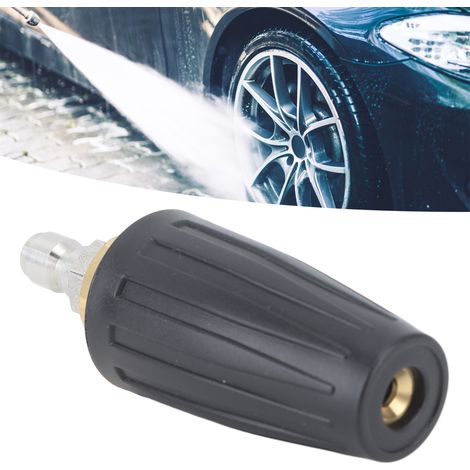 Buse Turbo Rotative pour Nettoyeur Haute Pression 3000PSI - Connexion Rapide 1/4" avec Rotation 360° - Matériaux Inox/Céramique/Cuivre pour Décapage, Sculpture Racines (1/5)