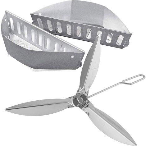 1 Kit Système Nettoyage, Paniers Charbon, Acier Inoxydable, Barbecue 47 Cm 57 Cm