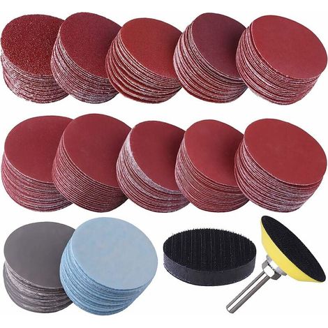 300 Pezzi Dischi Abrasivi Dischi Abrasivi Grana 50mm 80 100 180 240 600 800 1000 1200 2000 3000 per Smerigliatura Fresatura Incisione (1/5)