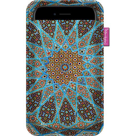 Étui pour smartphone, motif Aisha - feutrine écologique, 105 x 195 mm, gris, impression résistante, protection du téléphone, lavable à 40 °C, Bertoni (1/4)