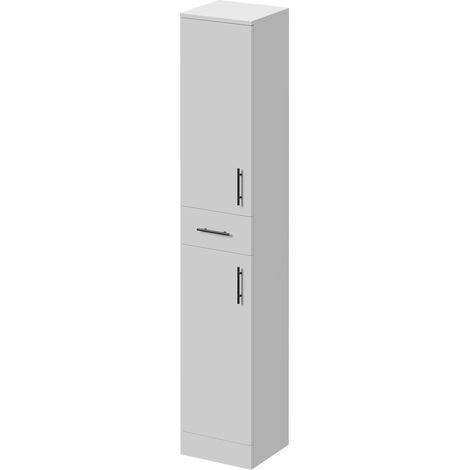 Alexander James Gloss White 350mm x 330mm Tall Storage Unit - 350mm - Gunmetal Grey 96mm Bar Handle
