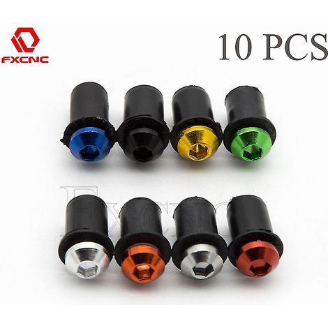 Lot de 10 écrous de fixation universels de 5 mm pour pare-brise de moto Honda CBR 125, 300, 600, 900, 954, 929, 1000RR, CB GSF (vert) (1/5)
